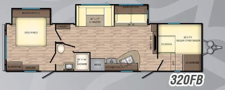 CrossRoads Zinger 320FB floor plan