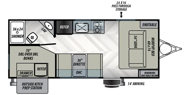 Forest River EVO Select 179DB floor plan