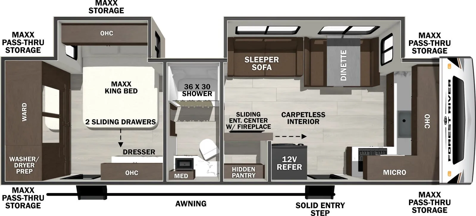 2026 Forest River Wildcat MAXX 277FKX - Floor plan