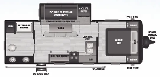 Keystone Hideout 24RBWE floor plan