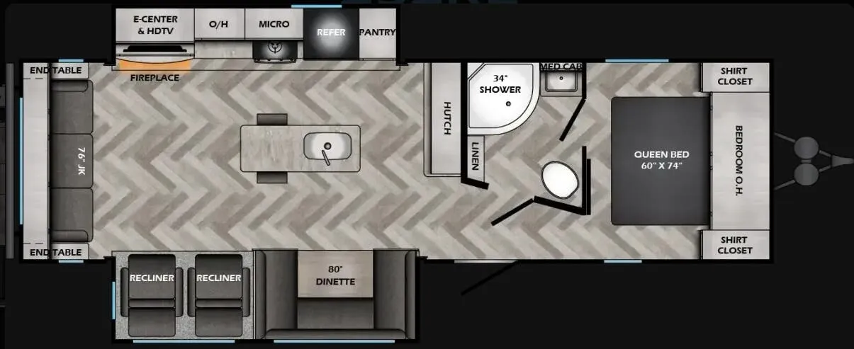CrossRoads Zinger 292RE floor plan