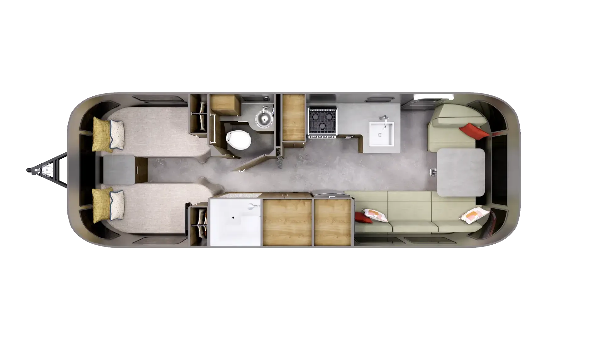 Airstream Flying Cloud 27FB floor plan