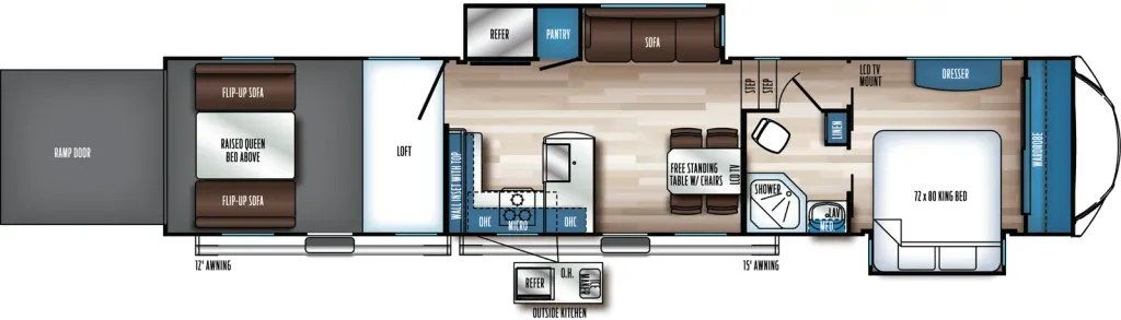 2024 Forest River Vengeance Rogue Armored 373BS13 floor plan