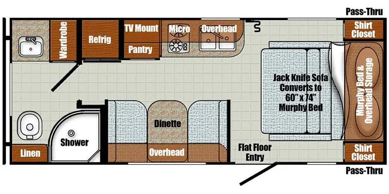 Gulf Stream Vista Cruiser 19MBS floor plan