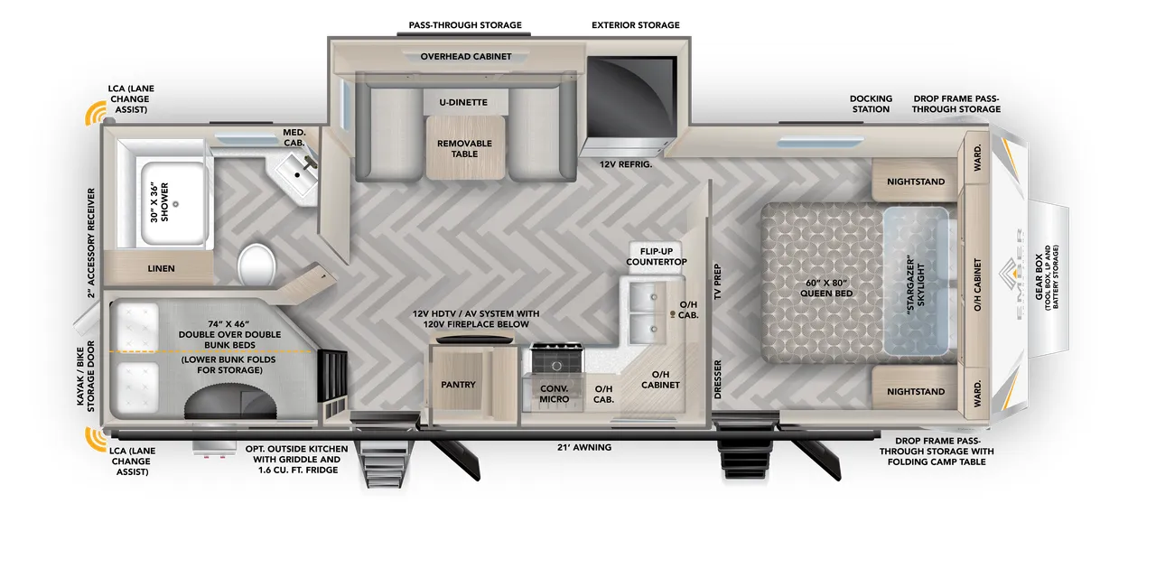 Ember RV Touring Edition 24BH floor plan