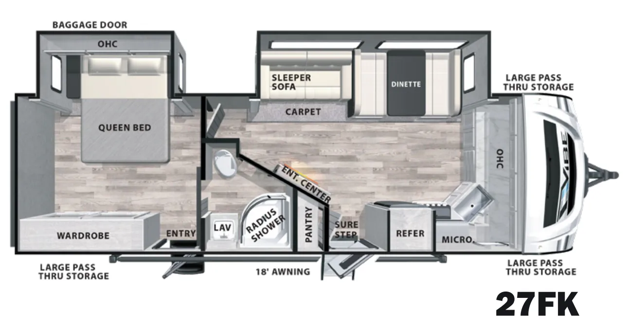 Forest River Vibe 27FK floor plan