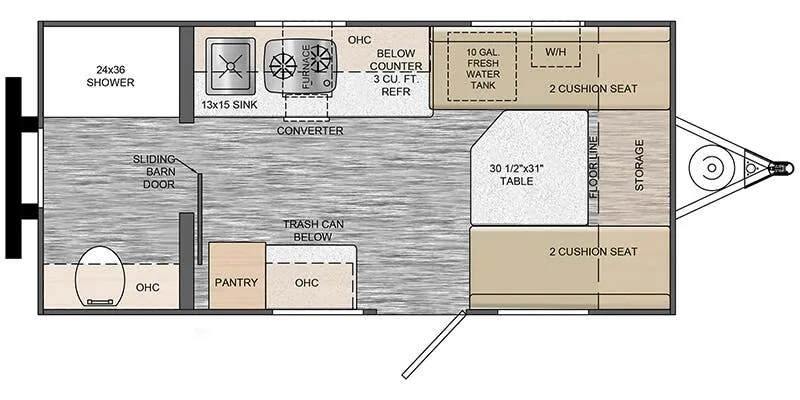 2025 Travel Lite Rove Lite 14FB - Floor plan