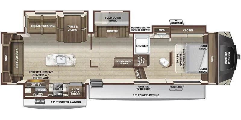 Highland Ridge Roamer RF354MBH floor plan