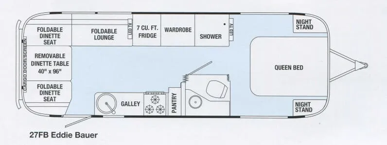 Airstream Eddie Bauer 27FB floor plan