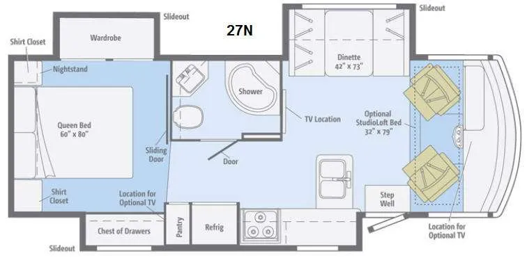 2014 Winnebago Sunstar 27N - Floor plan