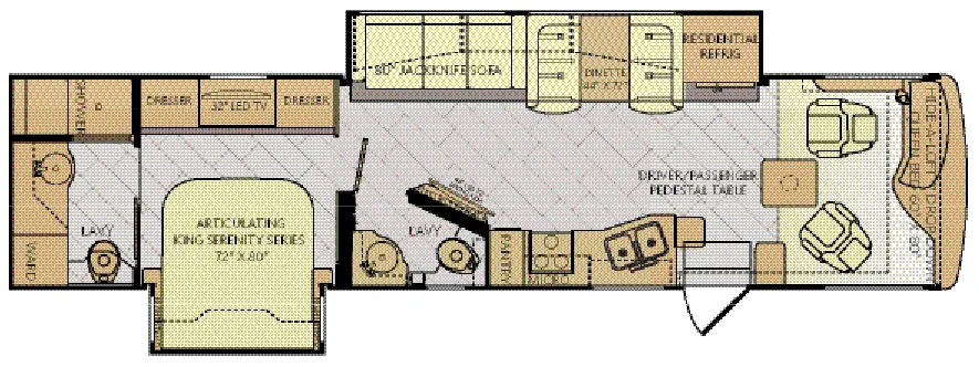 Fleetwood Pace Arrow 36U floor plan