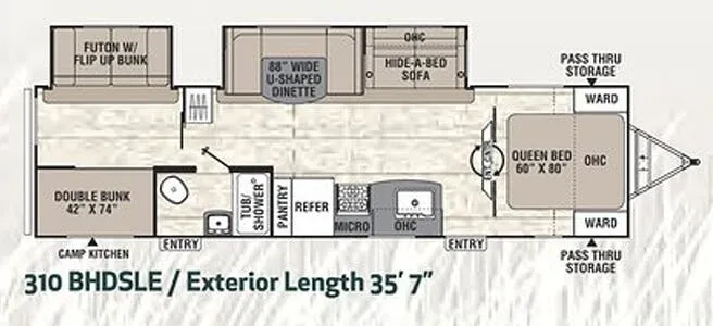 Coachmen Freedom Express Maple Leaf Edition 310 BHDSLE floor plan