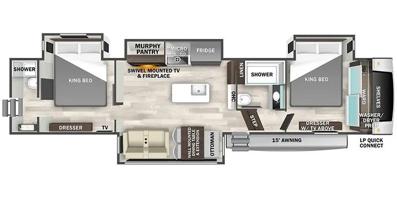Forest River Cedar Creek Experience 38DB floor plan