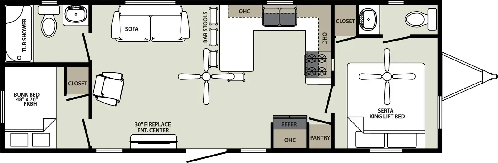 Forest River America's Park Cabins APC-PC-38-2B floor plan