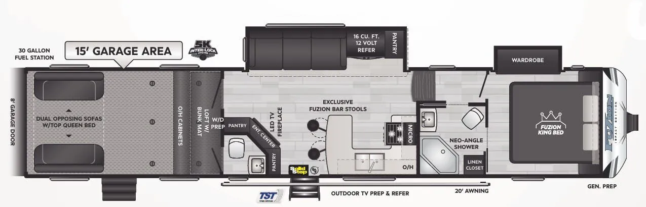 Keystone Fuzion Impact 415 floor plan