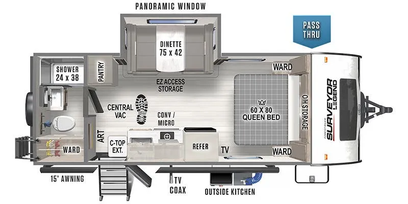 2023 Forest River Surveyor Legend 19RBLE floor plan