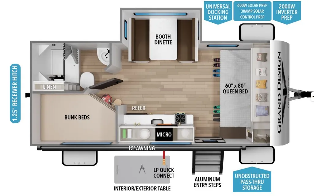 2026 Grand Design Transcend One 161DB floor plan