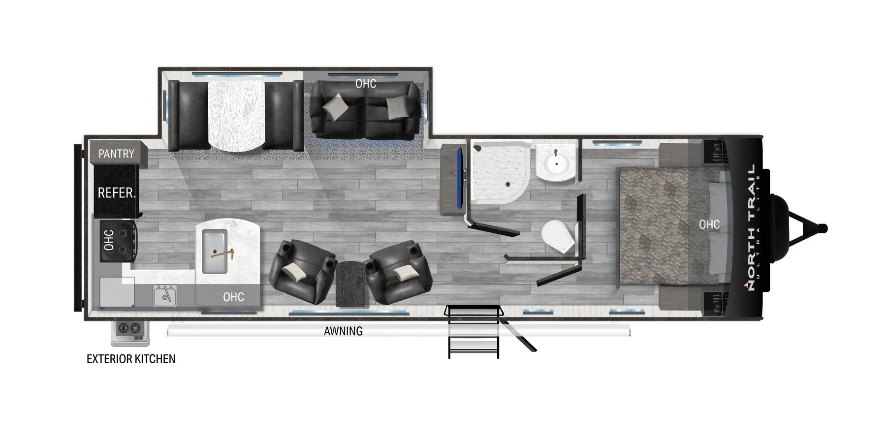 Heartland North Trail Ultra-Lite Travel Trailer 28RKDS floor plan