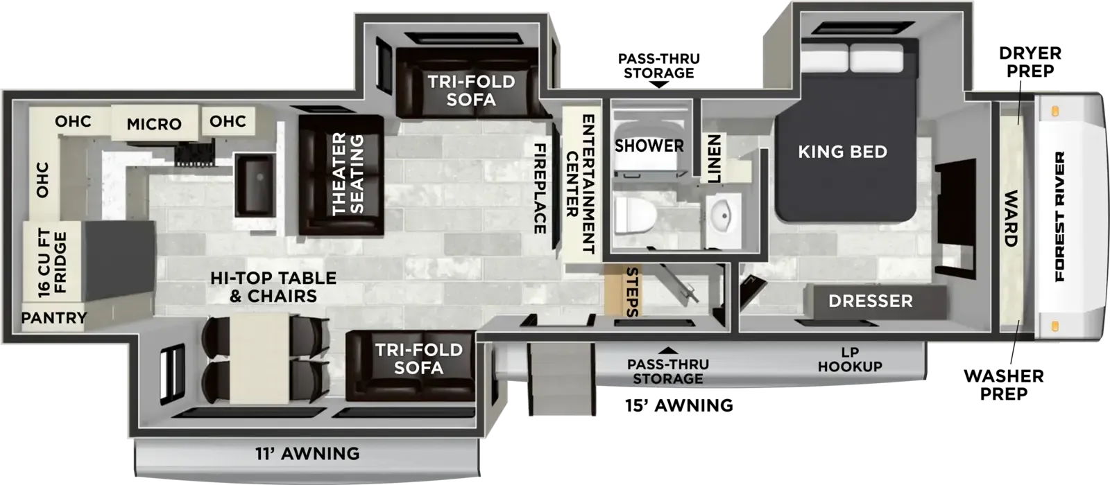 Forest River Cardinal 33CHEF floor plan