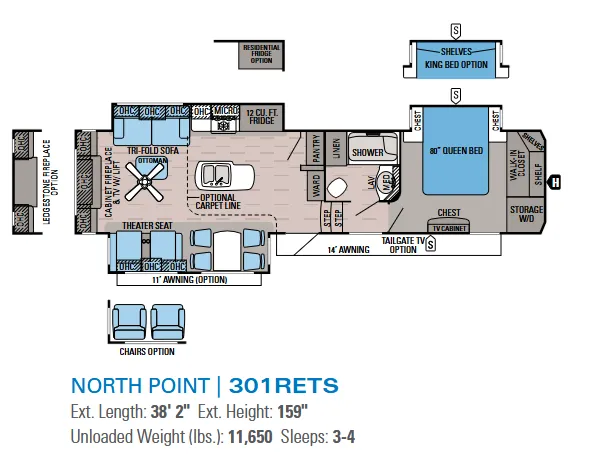 Jayco North Point 301RETS floor plan