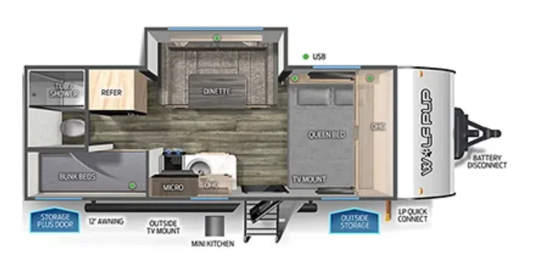 Forest River Cherokee Wolf Pup 17JG floor plan