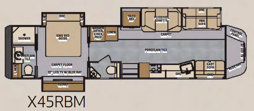 Renegade RV XL X45RBM floor plan