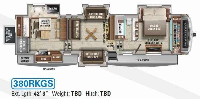 Jayco North Point 380RKGS floor plan