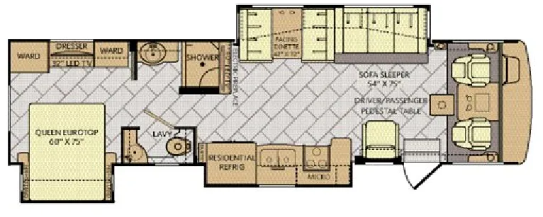 Fleetwood Bounder 34T floor plan