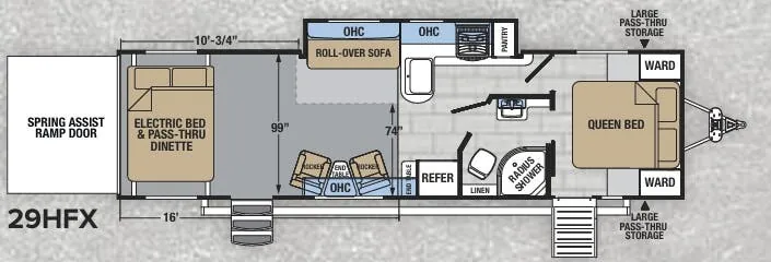 Forest River XLR Hyperlite 29HFX floor plan