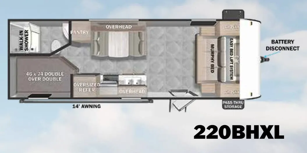 Forest River Salem Cruise Lite 220BHXL floor plan