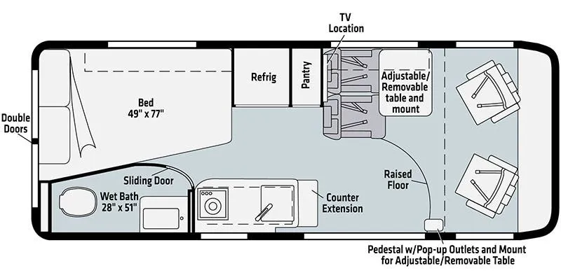 2023 Winnebago Travato 59GL floor plan
