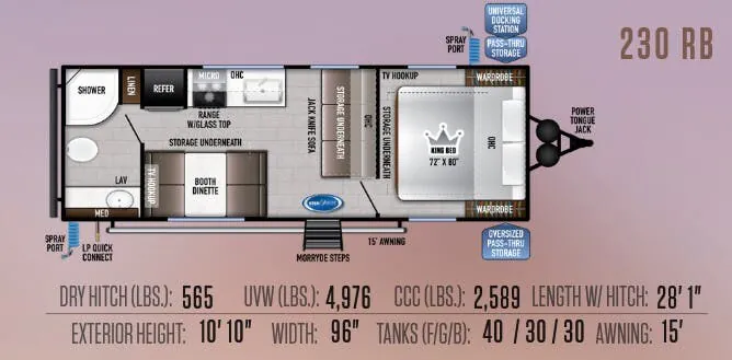 2022 East to West Della Terra 230RB - Floor plan