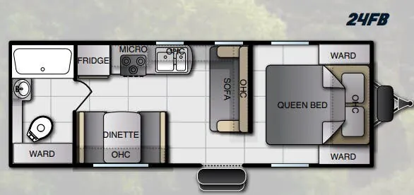 Pacific Coachworks Tango Xtralite 24FB floor plan