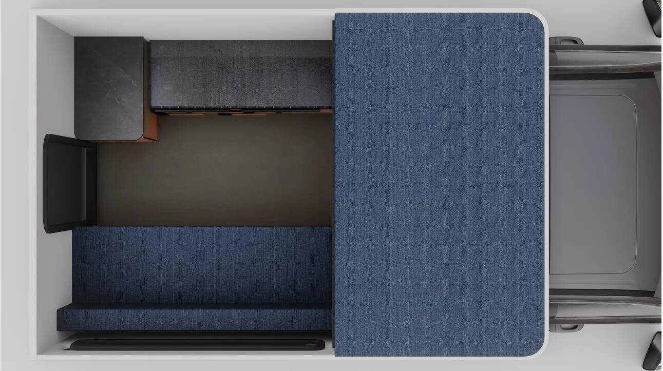 Four Wheel Camper Raven BASE ROLL OVER COUCH floor plan