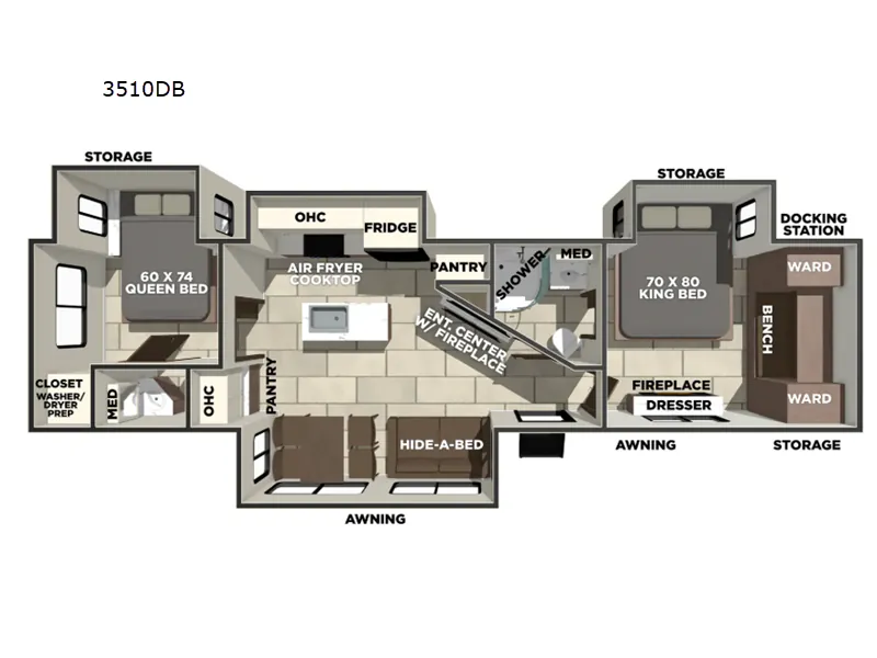2027 Prime Time LaCrosse 3510DB floor plan