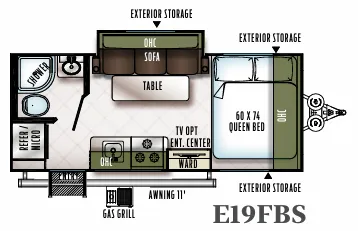 Forest River Flagstaff E-Pro E19FBS floor plan