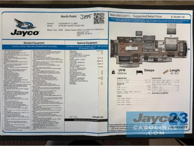 2026 Jayco North Point 377RLBH - Photo 4