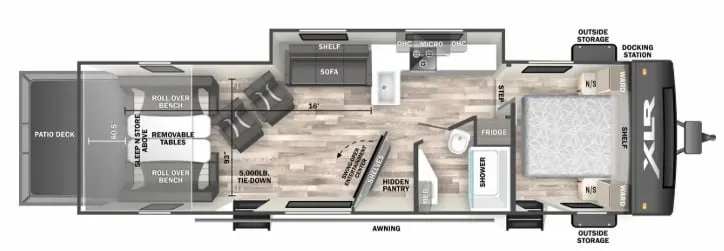 2024 Forest River XLR Hyper Lite 3016H - Floor plan