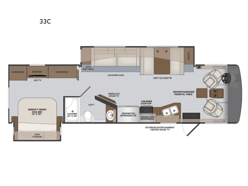 2025 Holiday Rambler Vacationer 33C floor plan