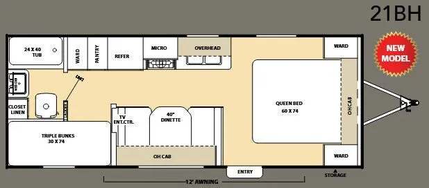 Coachmen Catalina 21 BH floor plan
