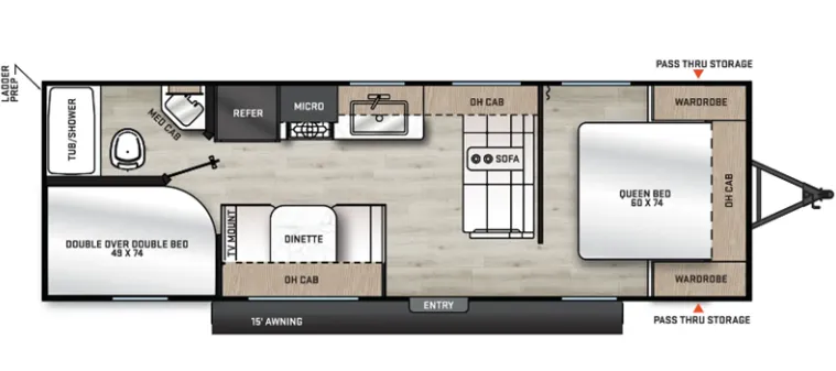 Forest River Aurora Light 26BH floor plan