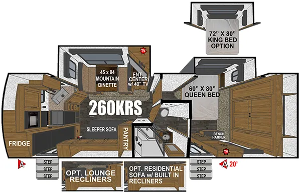 2025 Outdoors RV Black Stone Titanium Series 260KRS - Floor plan