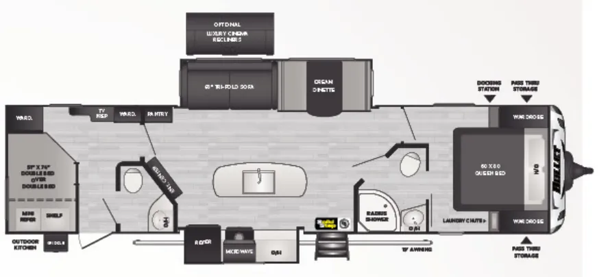 Keystone Bullet 330BHS floor plan