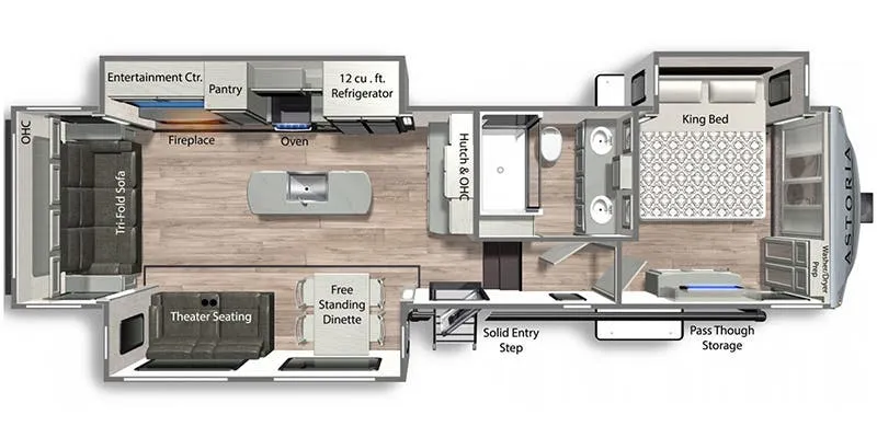 2022 Dutchmen Astoria Platinum 3173RLP floor plan