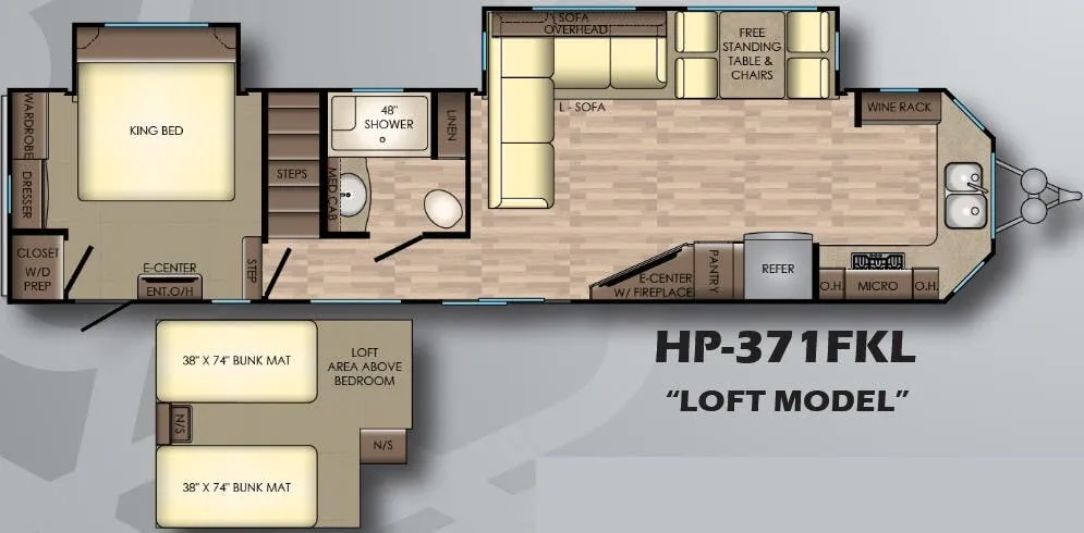 CrossRoads Hampton HP-371FKL floor plan