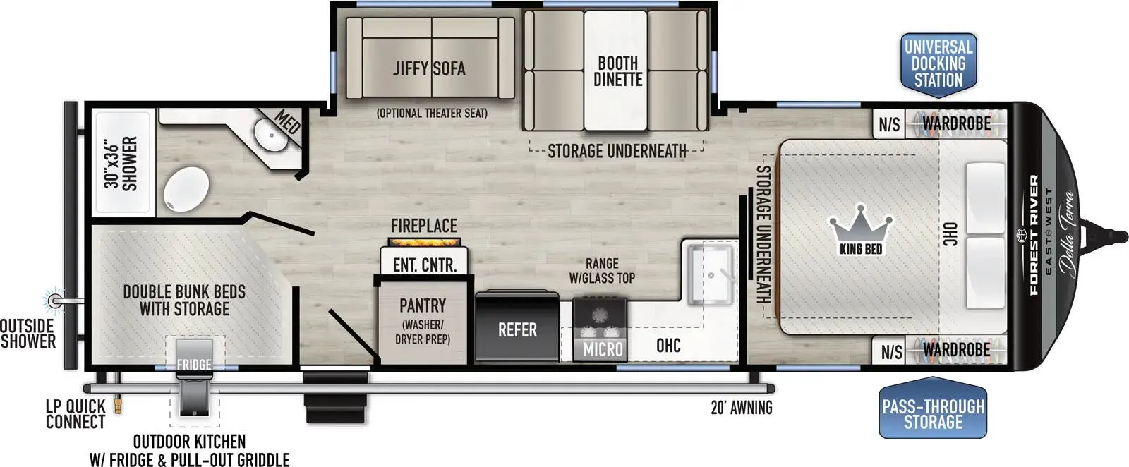 East to West Della Terra 262BH floor plan
