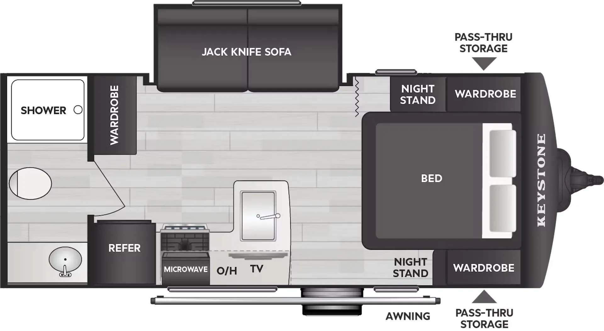 Keystone Bullet Classic 1840RB floor plan