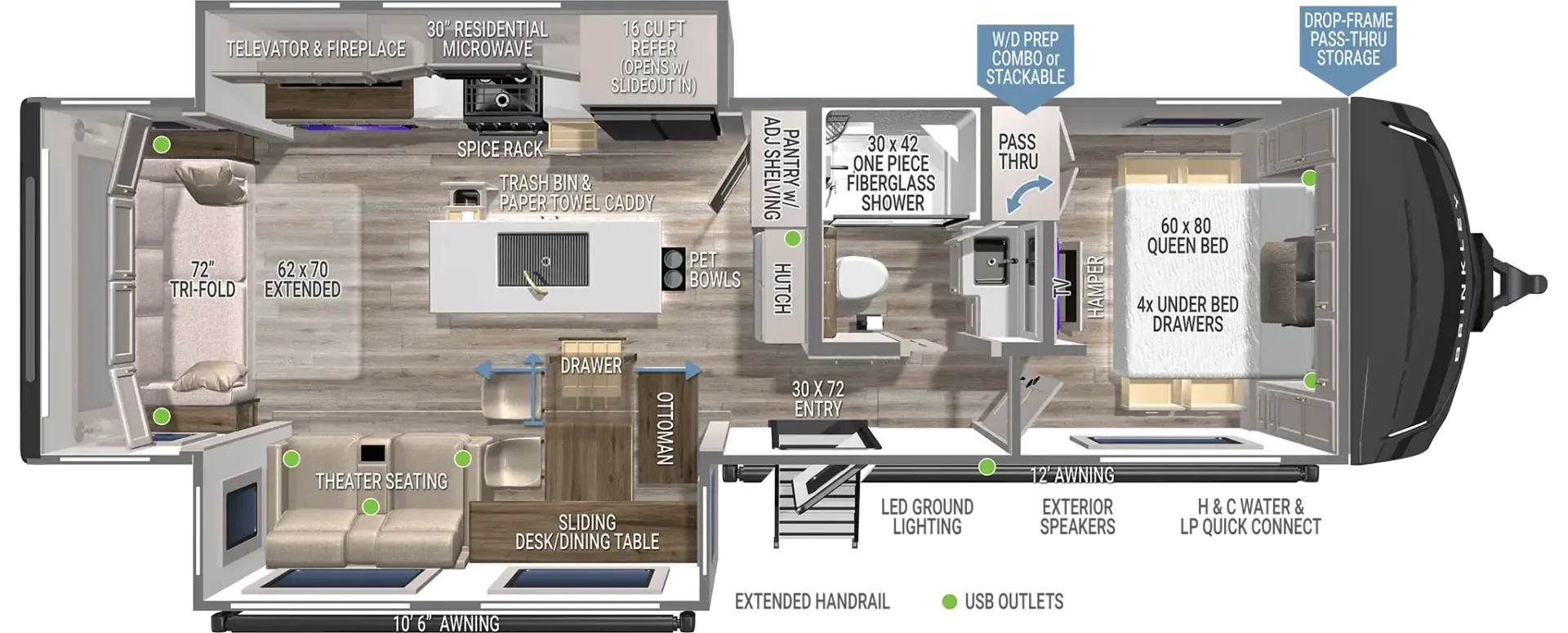 2027 Brinkley Model Z AIR 297 - Floor plan