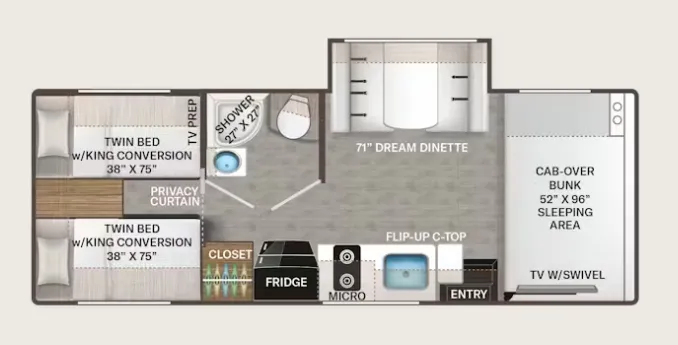 Thor Motor Coach Coleman 25EZ floor plan