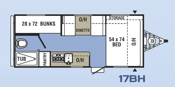 Coachmen Clipper 17BH floor plan